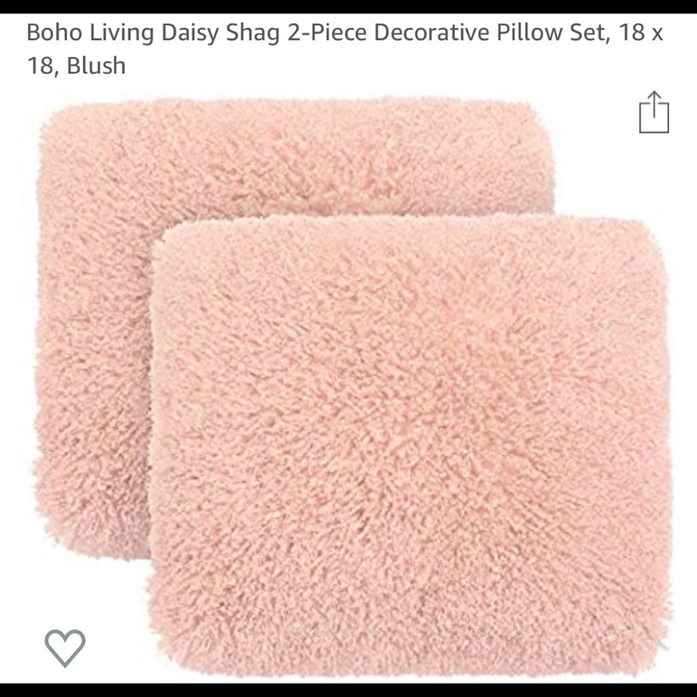 Blush 18”x18” Daisy Shag 2 pack pillows